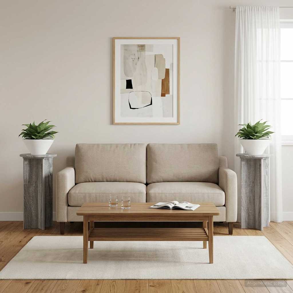 Plantenstandaard 2 pcs Grijs sonoma 29,5 x 29,5 x 60 cm
