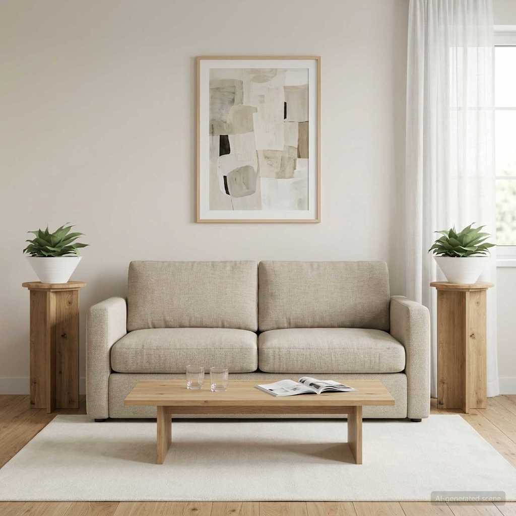 Plantenstandaard 2 pcs Artisanaal eiken 29,5 x 29,5 x 60 cm