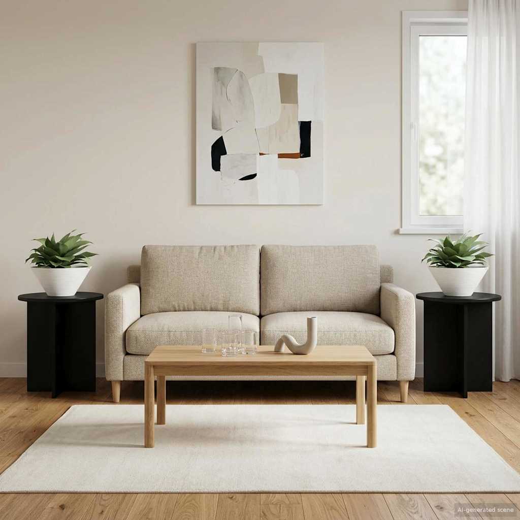 Plantenstandaard 2 pcs Zwart 40 x 40 x 40 cm Bewerkt hout