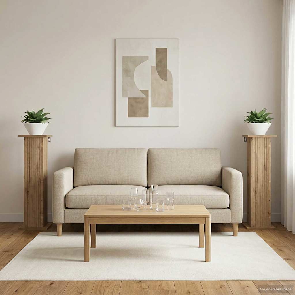 Plantenstandaard 2 pcs Artisanaal eiken 30,5 x 30 x 100,5 cm