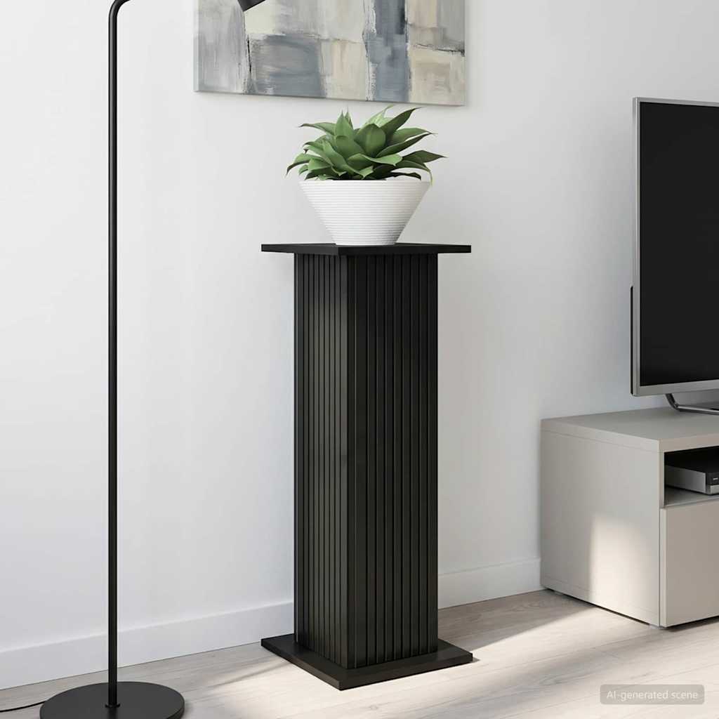Plantenstandaard Zwart 30,5 x 30 x 80,5 cm Bewerkt hout