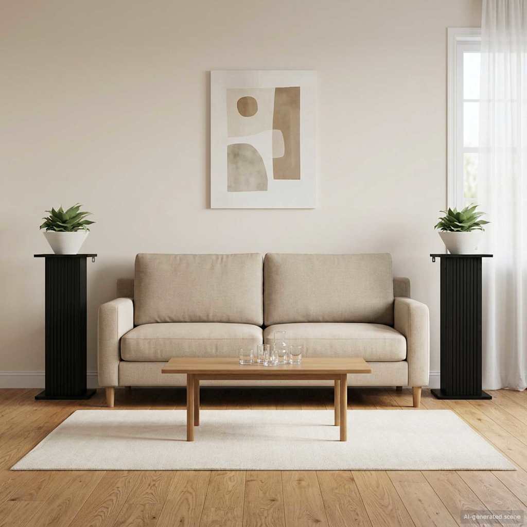 Plantenstandaard 2 pcs Zwart 30,5 x 30 x 80,5 cm Bewerkt hout