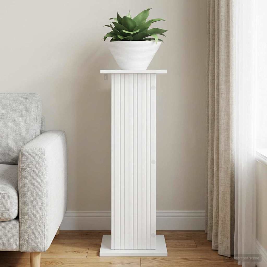 Plantenstandaard Hoogglans Wit 30,5 x 30 x 80,5 cm Bewerkt hout