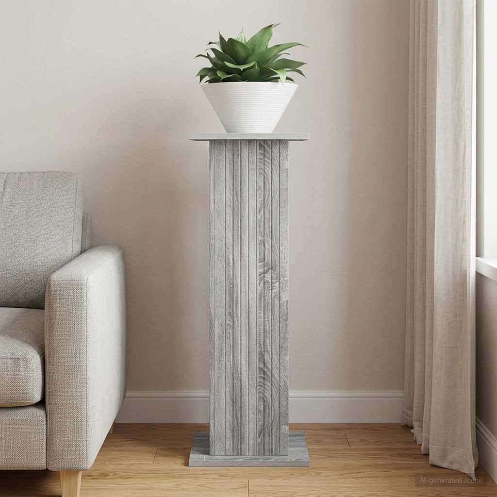Plantenstandaard Grijs sonoma 30,5 x 30 x 80,5 cm Bewerkt hout