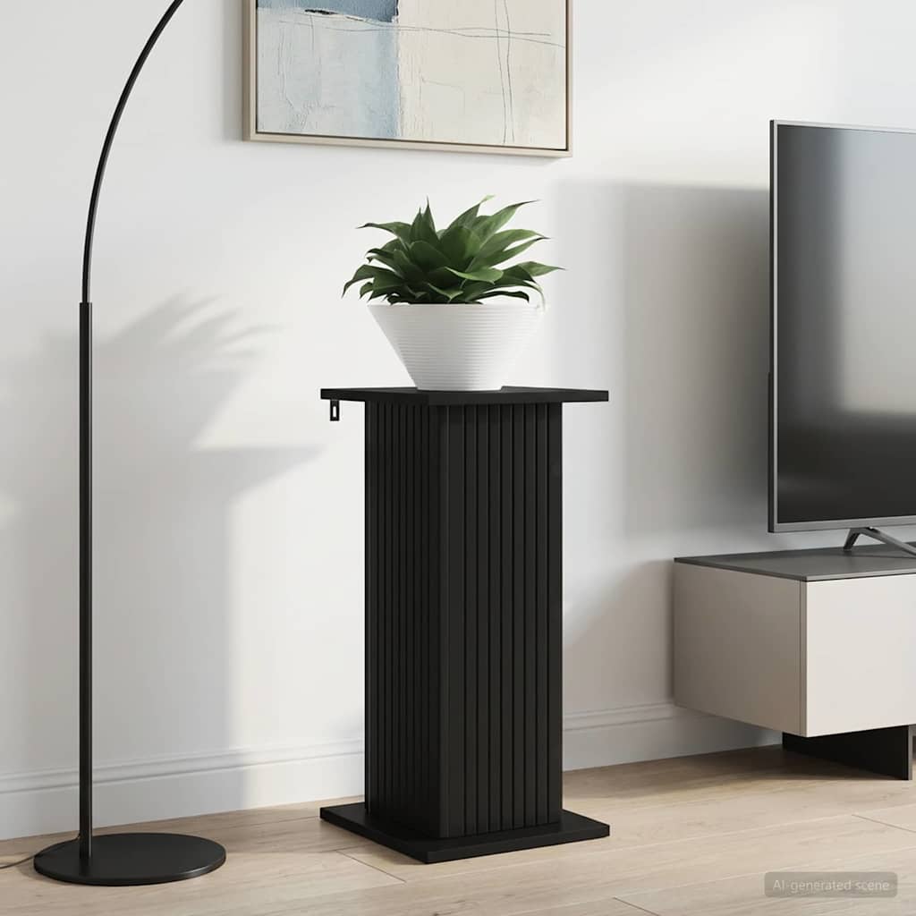 Plantenstandaard Zwart 30,5 x 30 x 60,5 cm Bewerkt hout