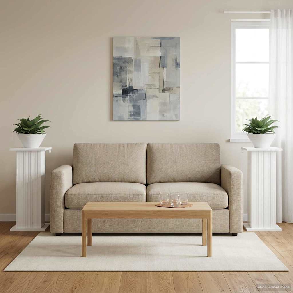Plantenstandaard 2 pcs Hoogglans Wit 30,5 x 30 x 60,5 cm