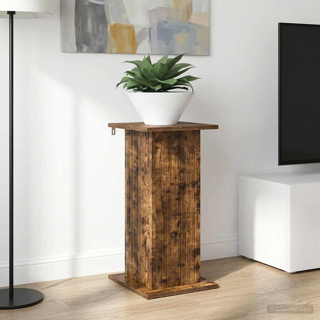 Plantenstandaard Gerookt eiken 30,5 x 30 x 60,5 cm Bewerkt hout