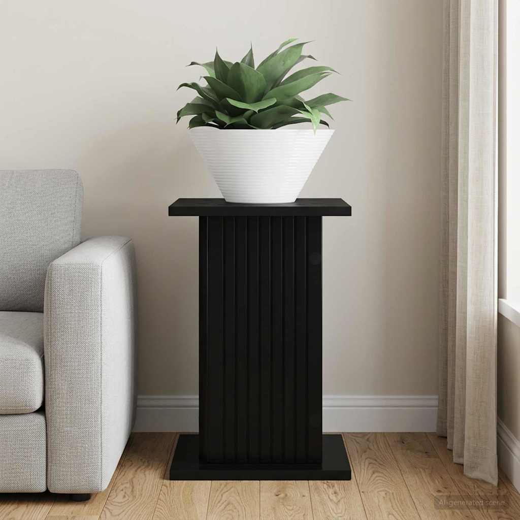 Plantenstandaard Zwart 30,5 x 30 x 43 cm Bewerkt hout – afbeelding 1