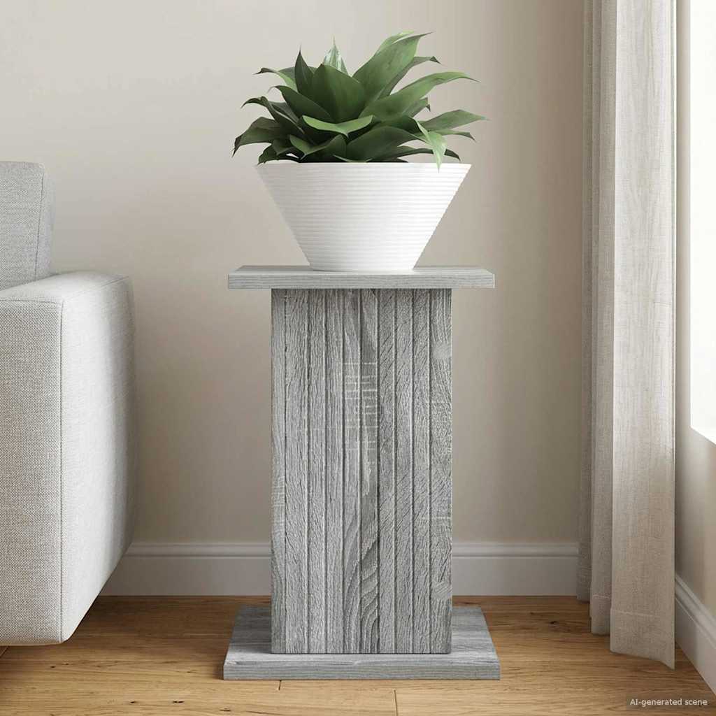 Plantenstandaard Grijs sonoma 30,5 x 30 x 43 cm Bewerkt hout – afbeelding 1
