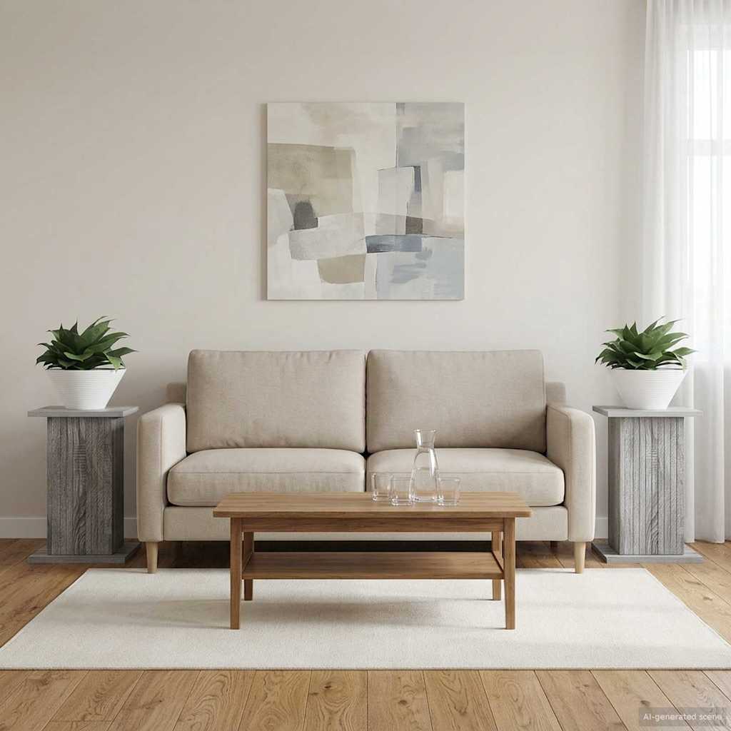 Plantenstandaard 2 pcs Grijs sonoma 30,5 x 30 x 43 cm