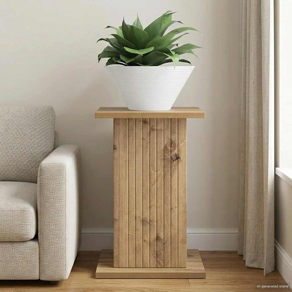 Plantenstandaard Artisanaal eiken 30,5 x 30 x 43 cm