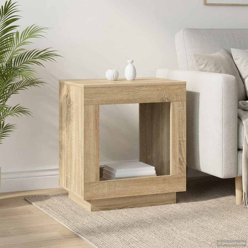 Bijzettafel Sonoma Eiken 60 x 40 x 65 cm Bewerkt hout – afbeelding 1