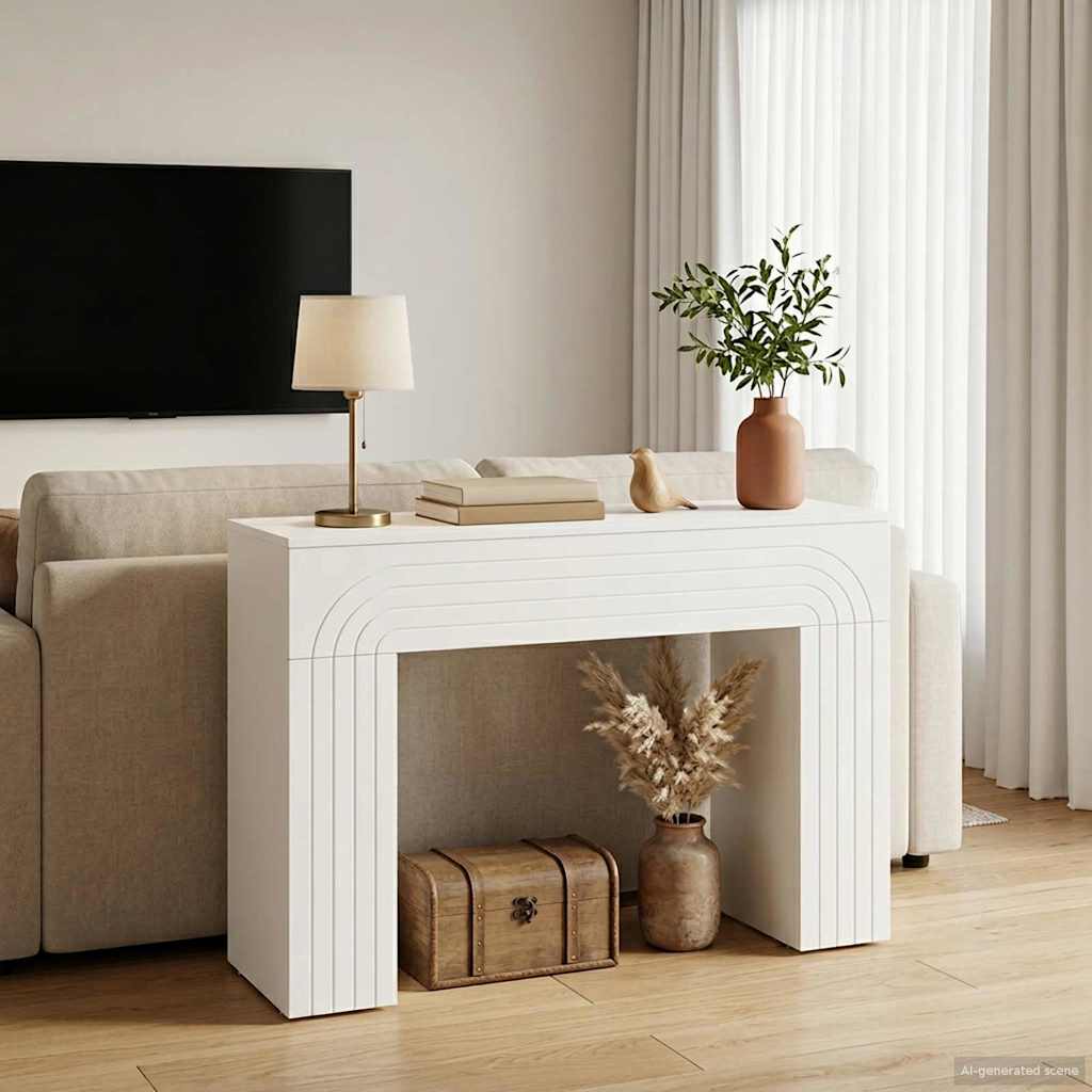 Salontafel Wit 102 x 35 x 75 cm Bewerkt hout