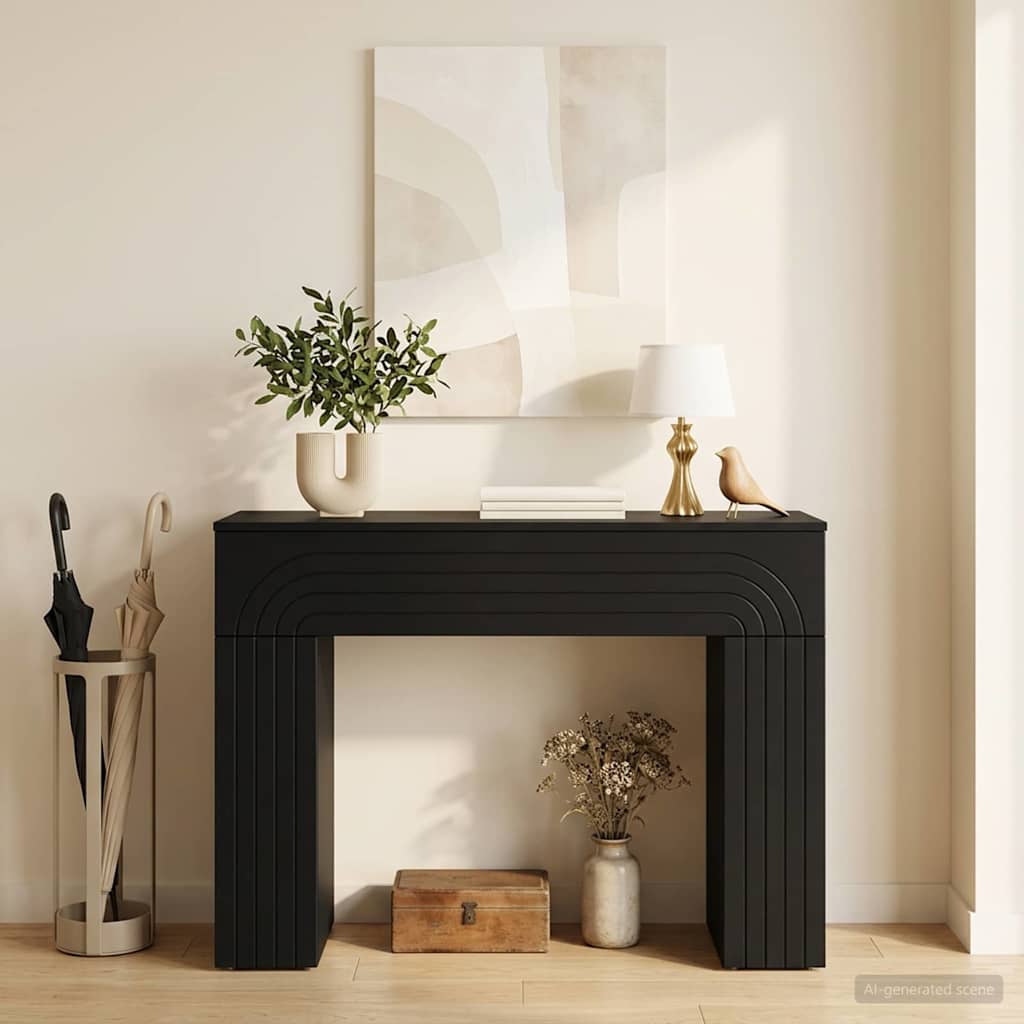 Salontafel Zwart 102 x 35 x 75 cm Bewerkt hout