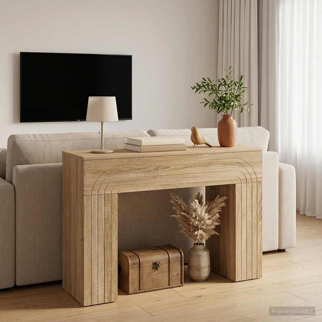 Salontafel Sonoma Eiken 102 x 35 x 75 cm Bewerkt hout – afbeelding 1