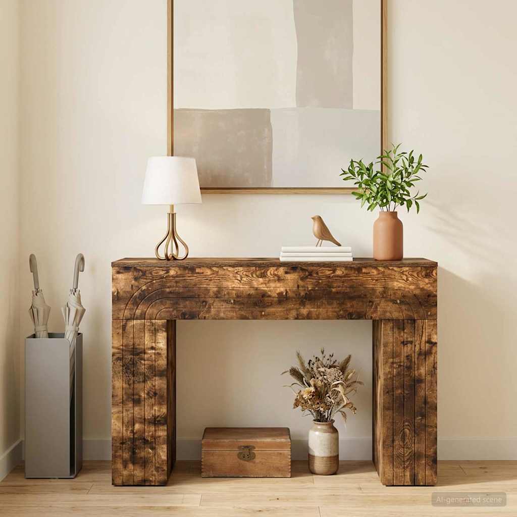 Salontafel Gerookt eiken 102 x 35 x 75 cm Bewerkt hout