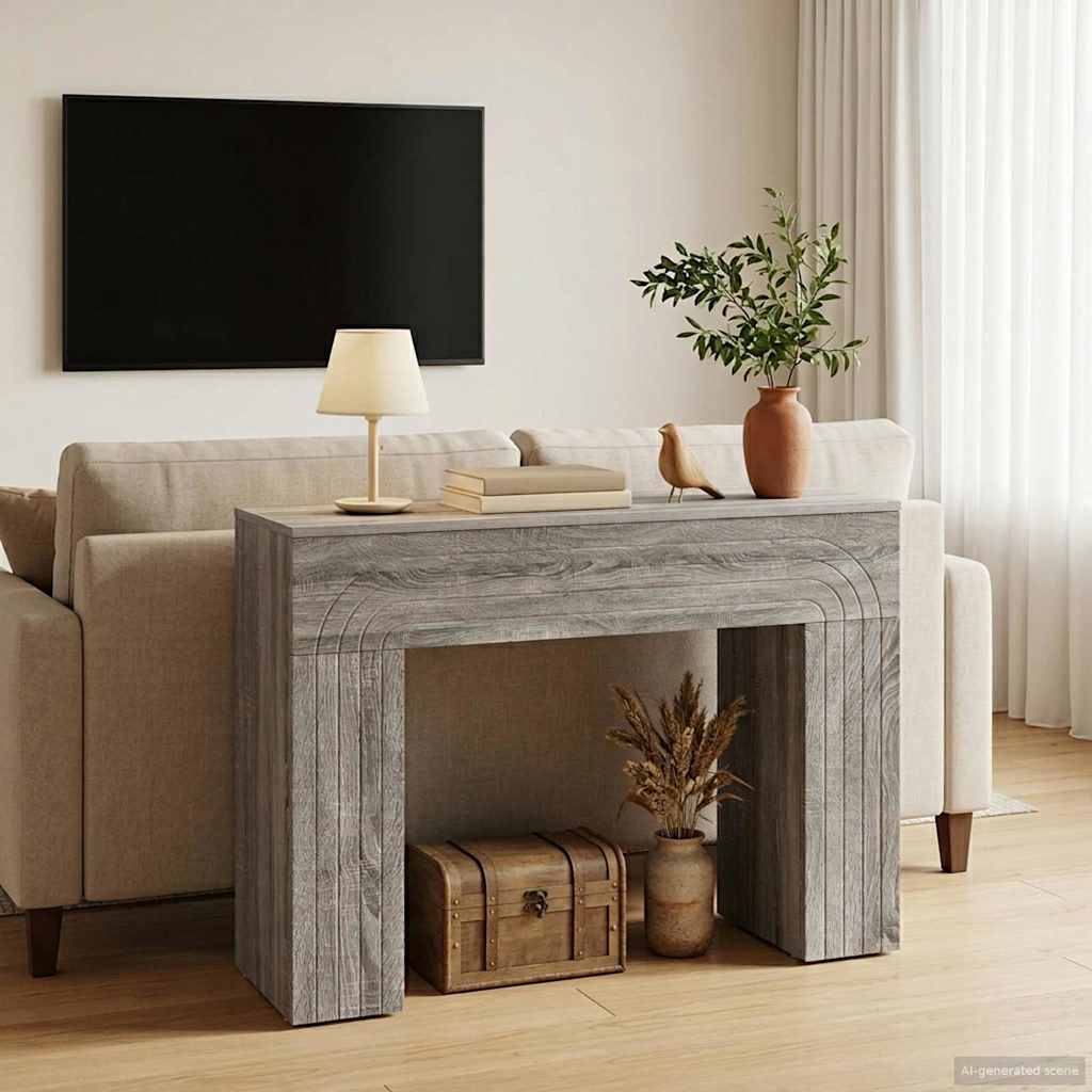 Salontafel Grijs sonoma 102 x 35 x 75 cm Bewerkt hout