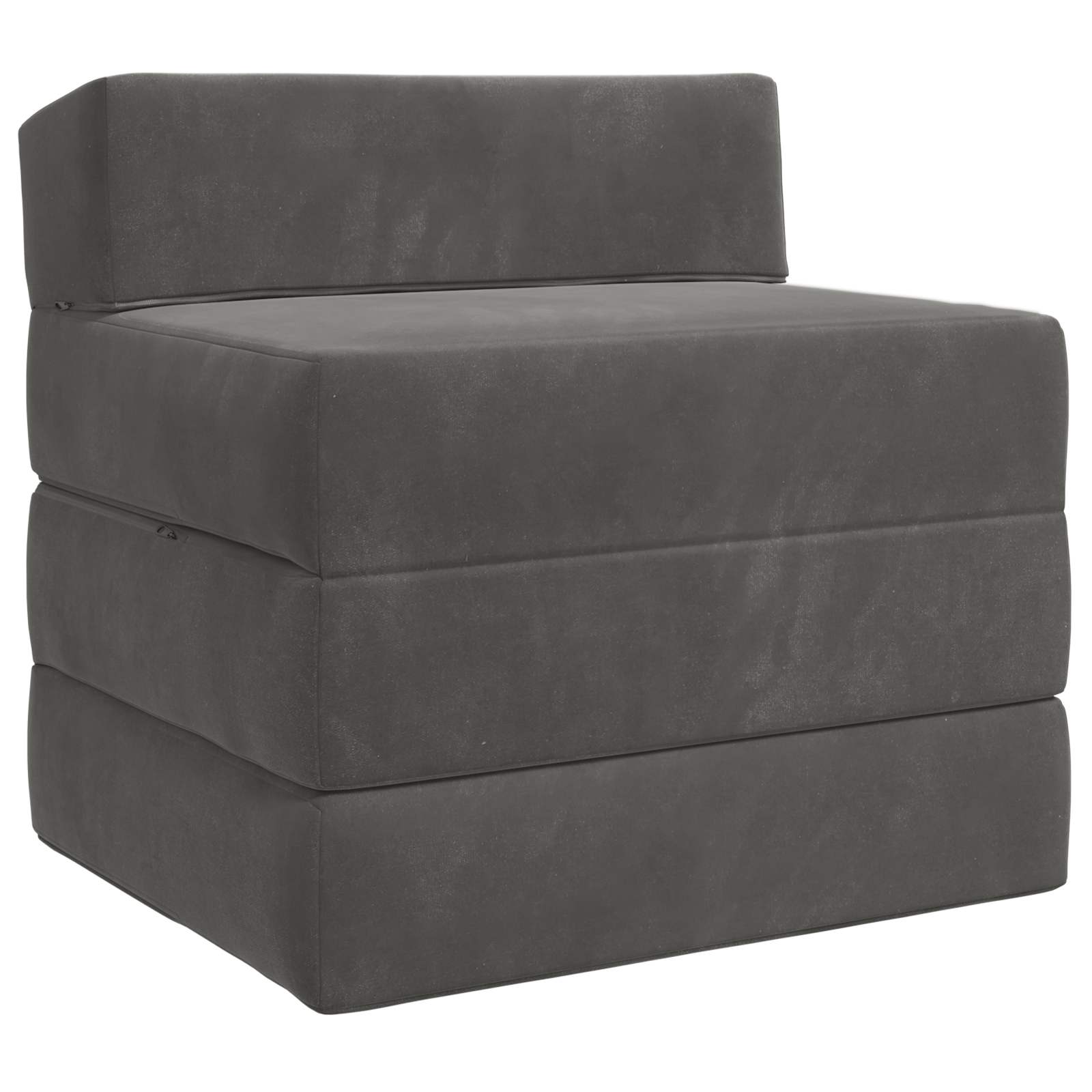 Vouwbare Bankbed Donkergrijs 200 x 70 x 15 cm Fluweel – afbeelding 2