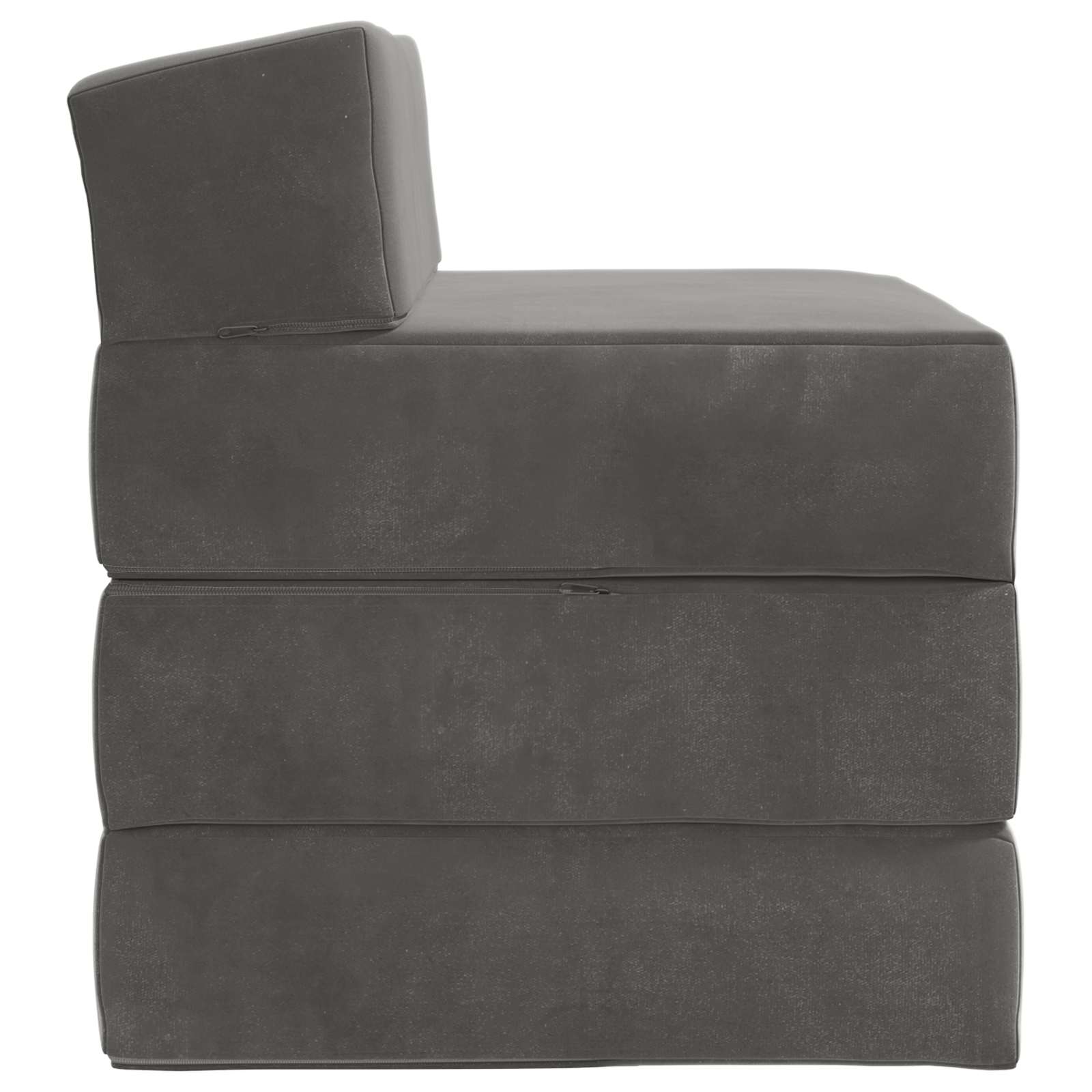Vouwbare Bankbed Donkergrijs 200 x 70 x 15 cm Fluweel – afbeelding 4