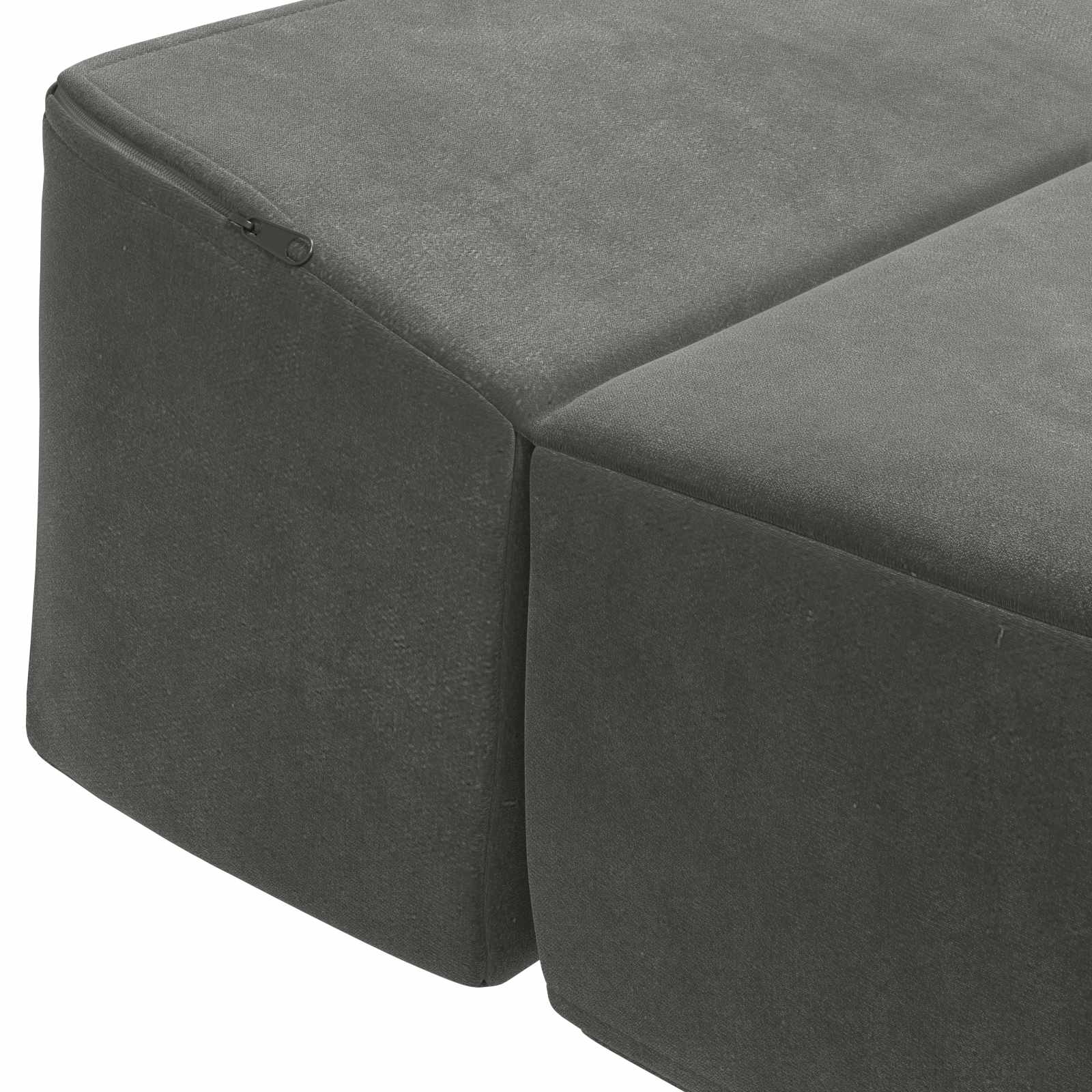 Vouwbare Bankbed Donkergrijs 200 x 70 x 15 cm Fluweel – afbeelding 6