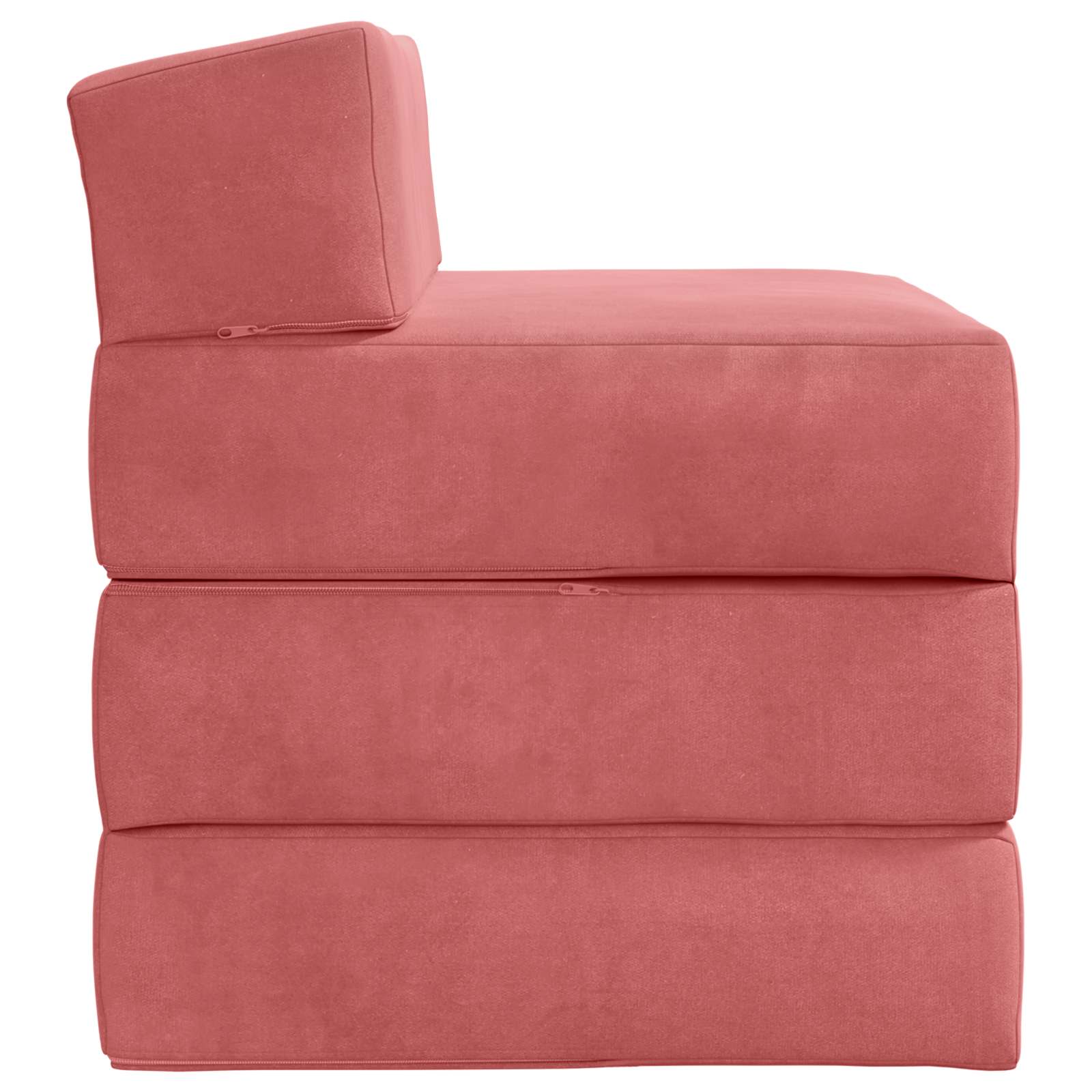 Vouwbare Bankbed Roze 200 x 70 x 15 cm Fluweel – afbeelding 4