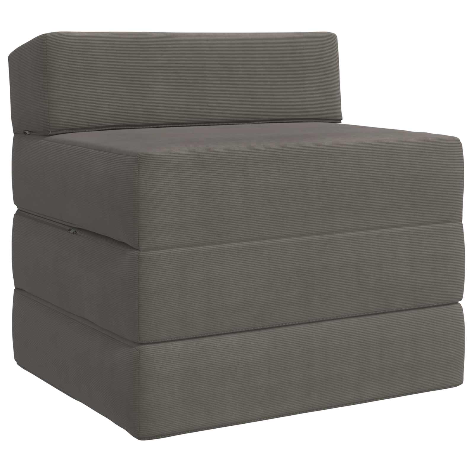 Vouwbare Bankbed Lichtgrijs 200 x 70 x 15 cm Katoen Stof – afbeelding 2