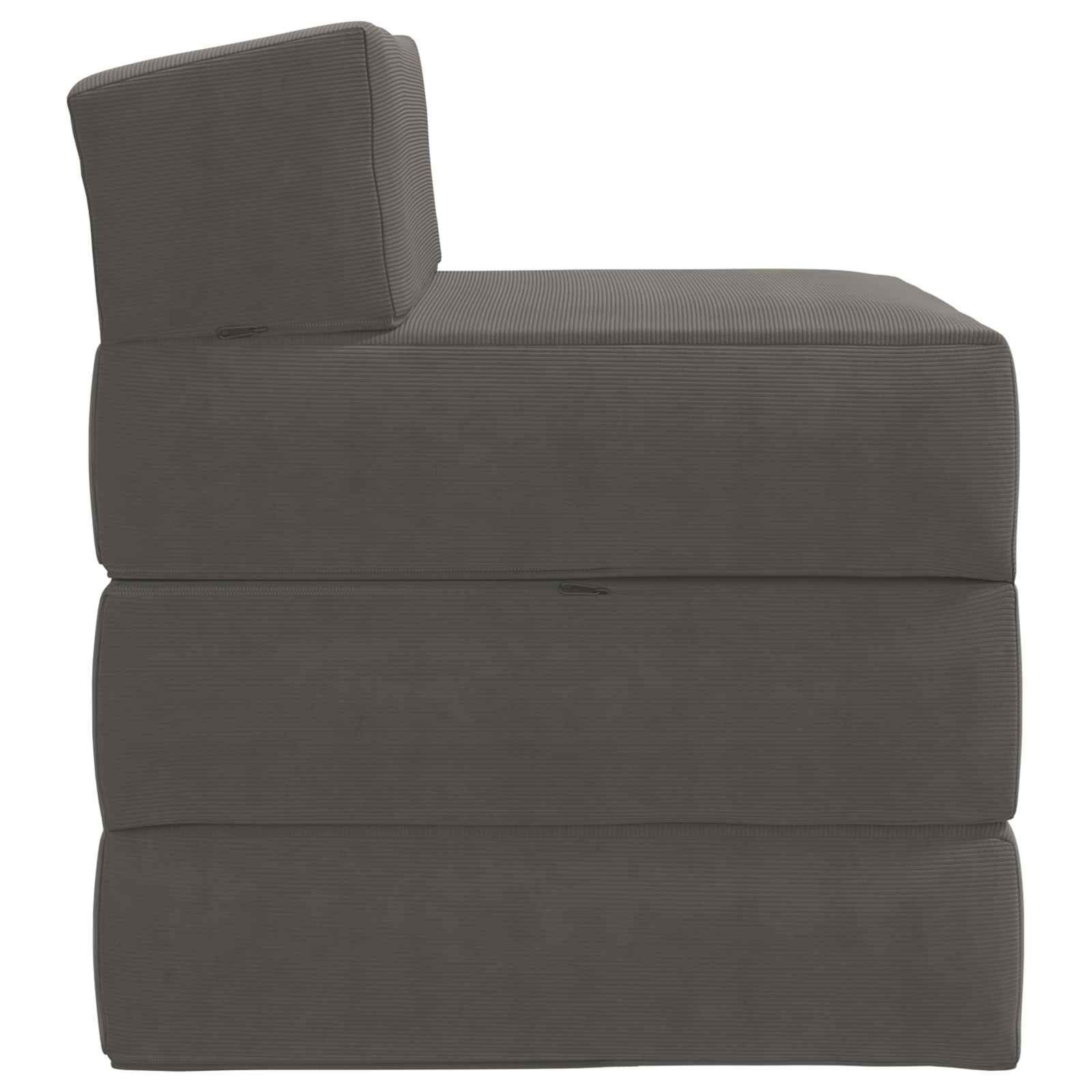 Vouwbare Bankbed Lichtgrijs 200 x 70 x 15 cm Katoen Stof – afbeelding 4