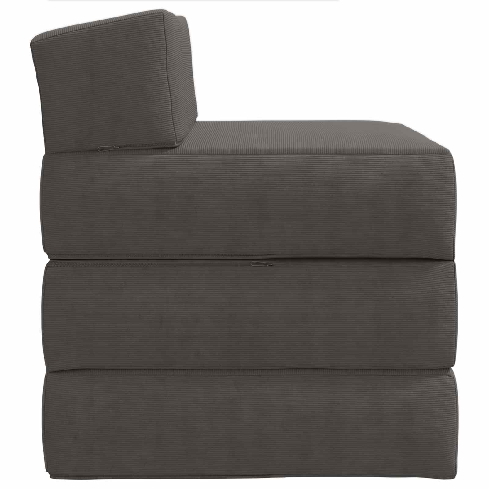 Vouwbare Bankbed Donkergrijs 200 x 70 x 15 cm Katoen Stof – afbeelding 4