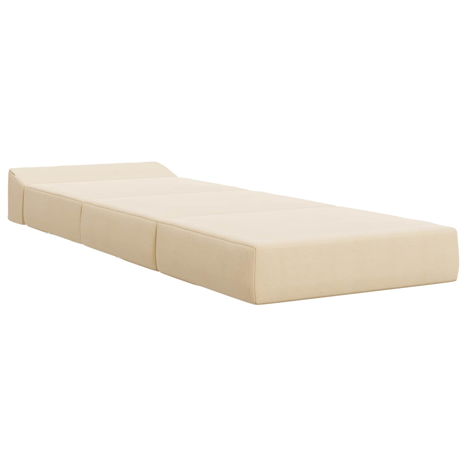 Vouwbare Bankbed Crèmekleurig 200 x 70 x 15 cm Katoen Stof – afbeelding 3