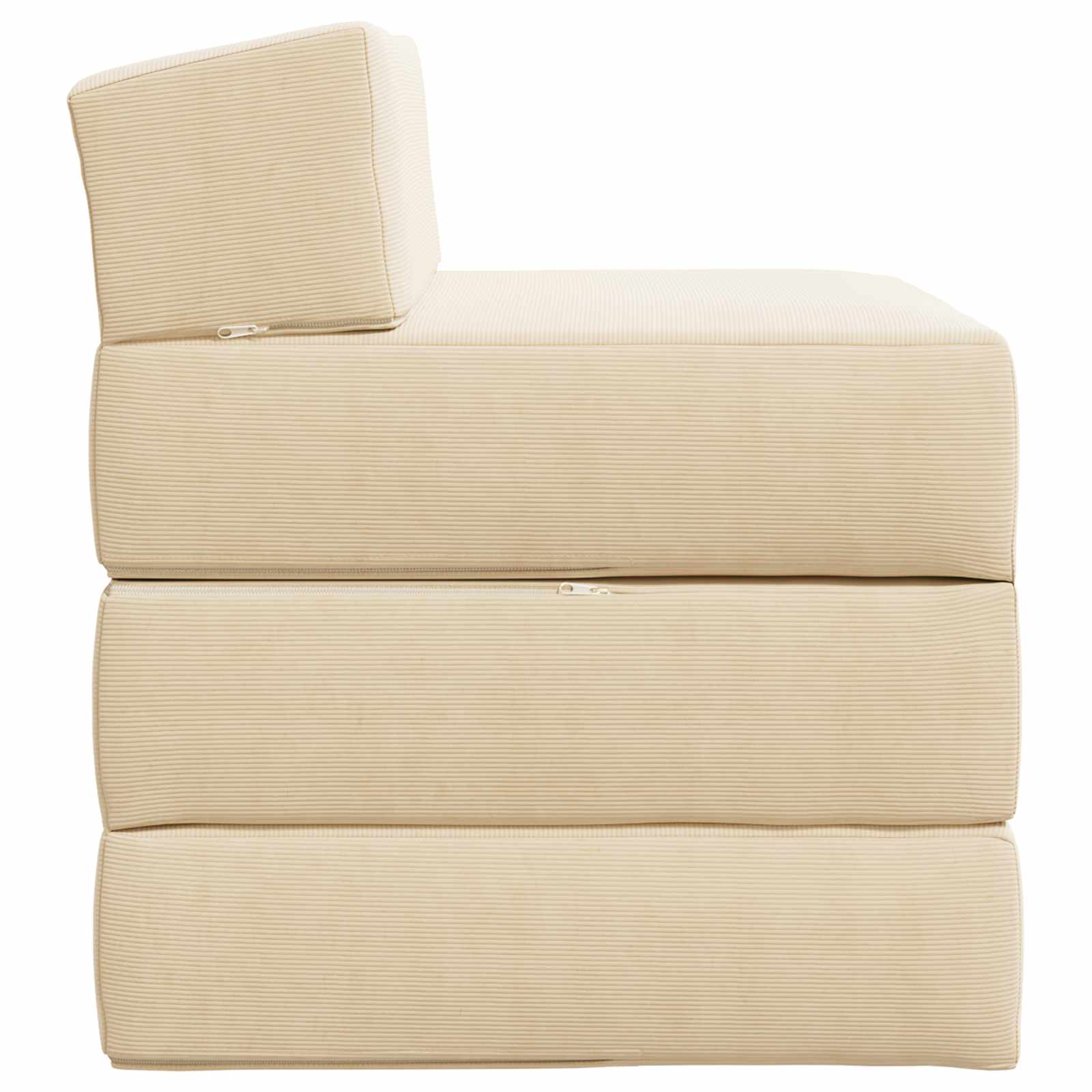Vouwbare Bankbed Crèmekleurig 200 x 70 x 15 cm Katoen Stof – afbeelding 4