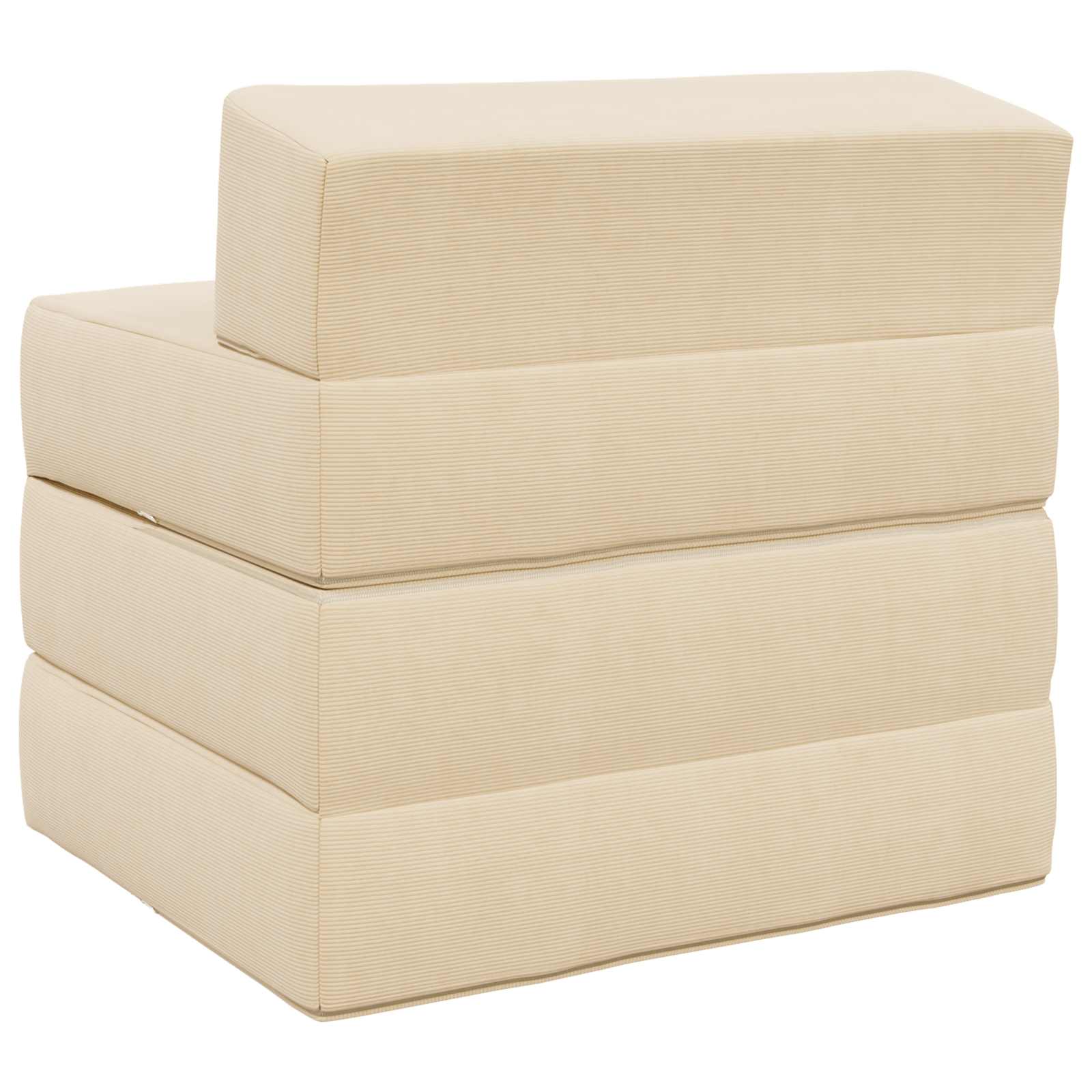 Vouwbare Bankbed Crèmekleurig 200 x 70 x 15 cm Katoen Stof – afbeelding 5