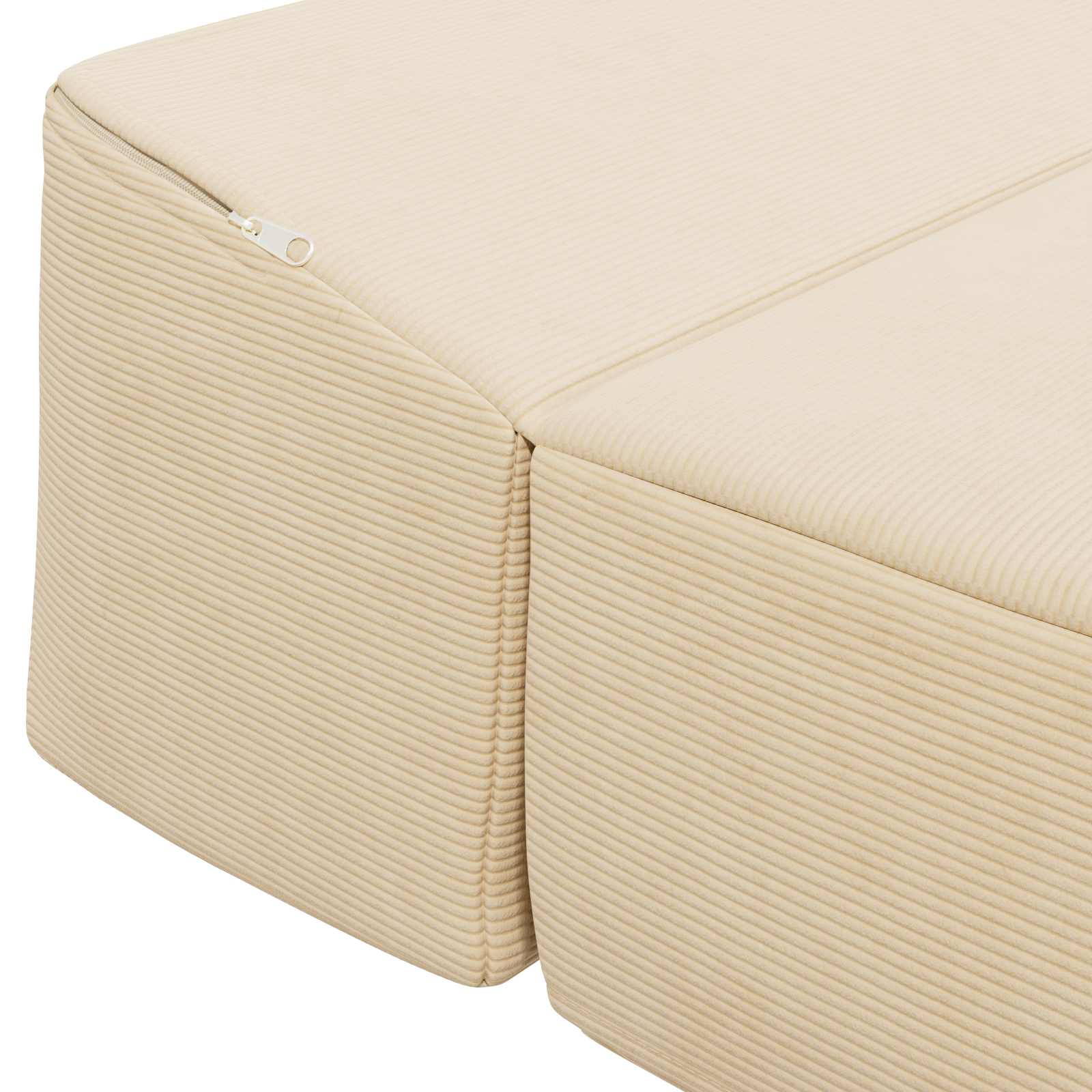 Vouwbare Bankbed Crèmekleurig 200 x 70 x 15 cm Katoen Stof – afbeelding 6