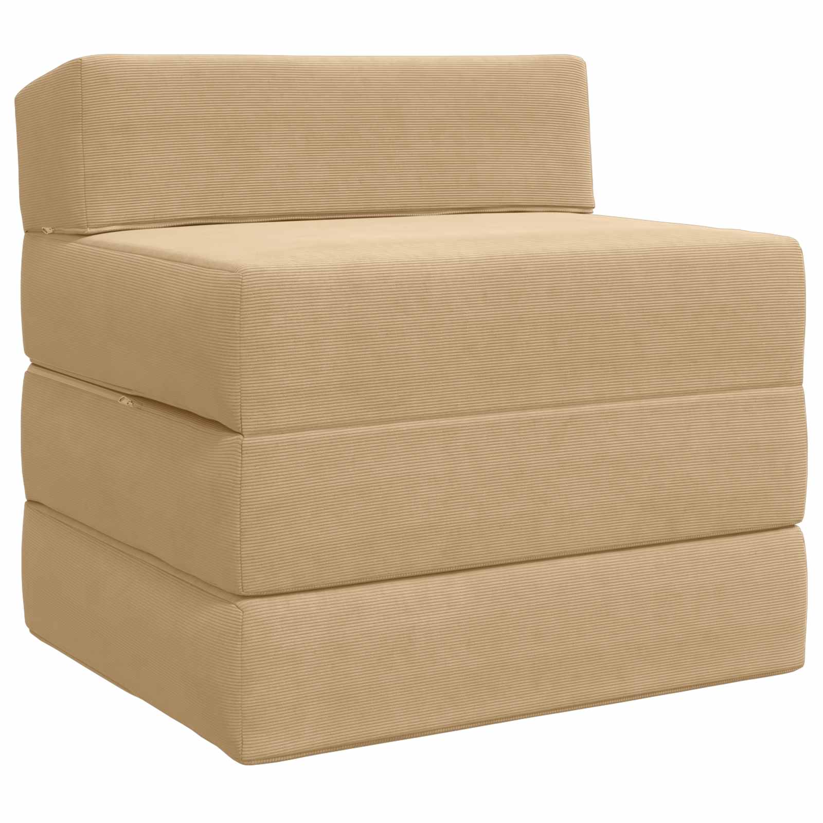 Vouwbare Bankbed Lichtgroen Grijs 200 x 70 x 15 cm Katoen Stof – afbeelding 2