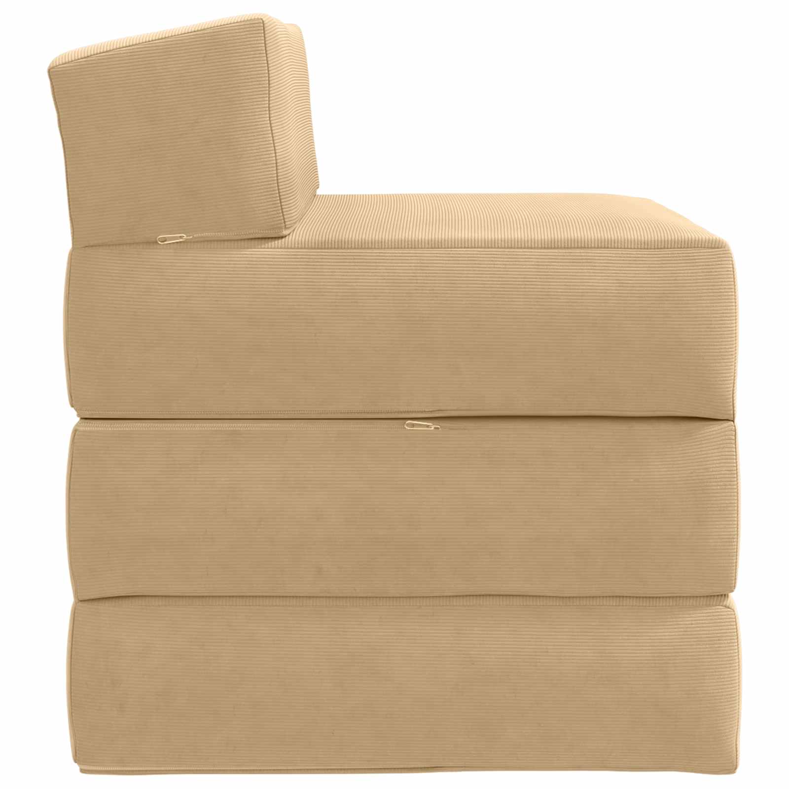 Vouwbare Bankbed Lichtgroen Grijs 200 x 70 x 15 cm Katoen Stof – afbeelding 4