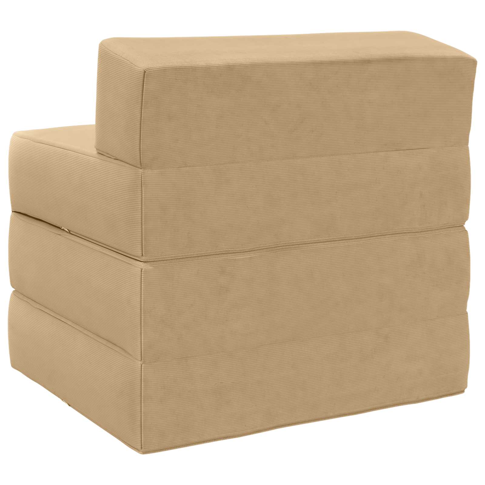 Vouwbare Bankbed Lichtgroen Grijs 200 x 70 x 15 cm Katoen Stof – afbeelding 5