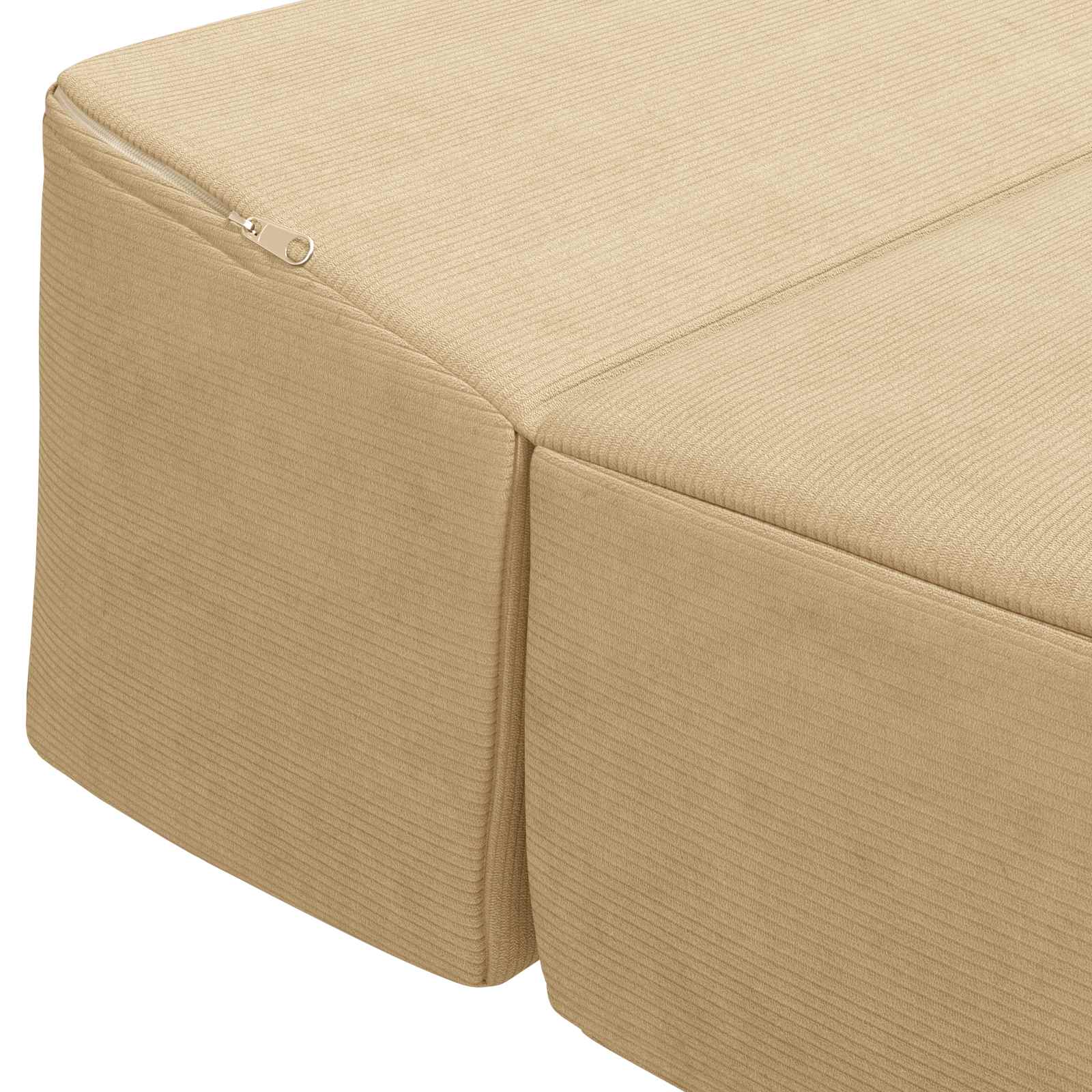 Vouwbare Bankbed Lichtgroen Grijs 200 x 70 x 15 cm Katoen Stof – afbeelding 6