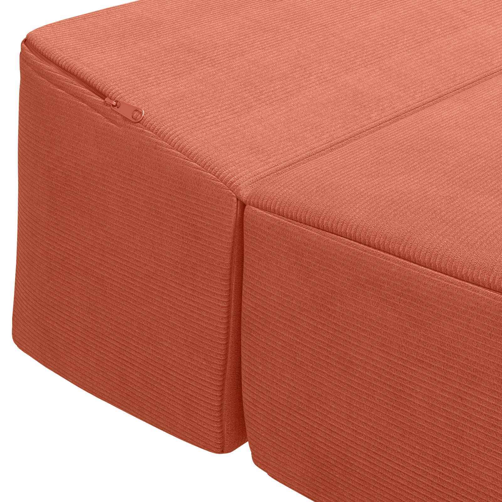 Vouwbare Bankbed Rood-oranje 200 x 70 x 15 cm Katoen Stof – afbeelding 6