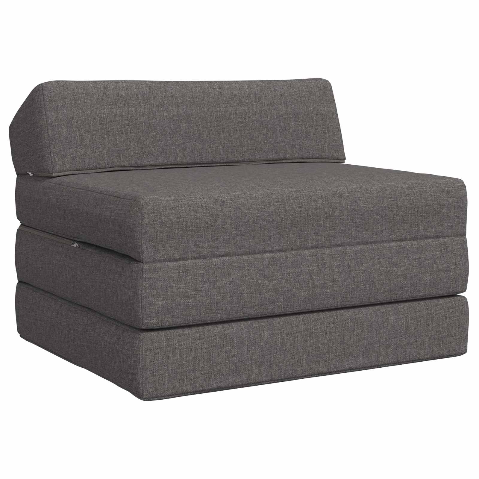 Vouwbare Bankbed Lichtgrijs 200 x 70 x 10 cm Stof – afbeelding 2