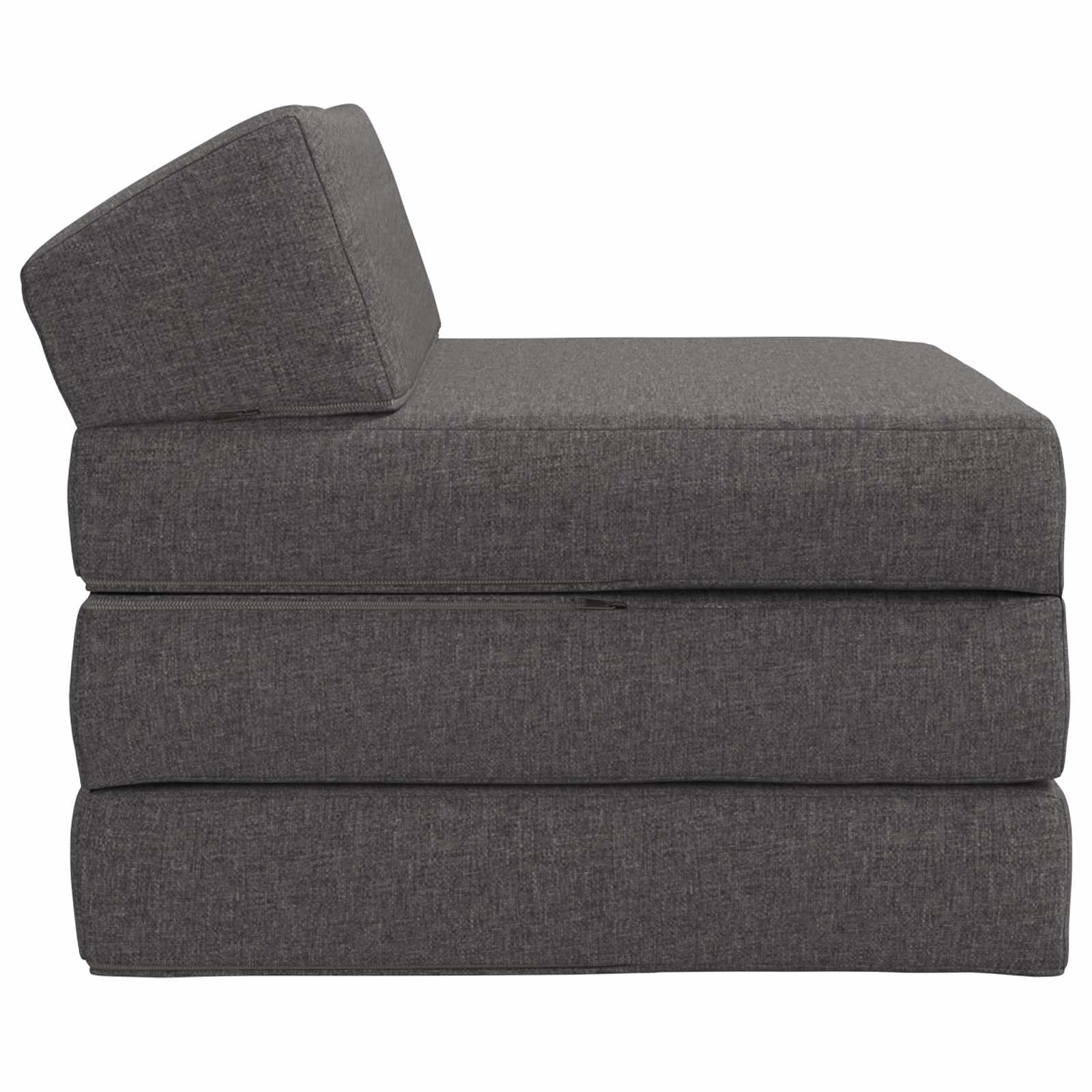 Vouwbare Bankbed Lichtgrijs 200 x 70 x 10 cm Stof – afbeelding 4