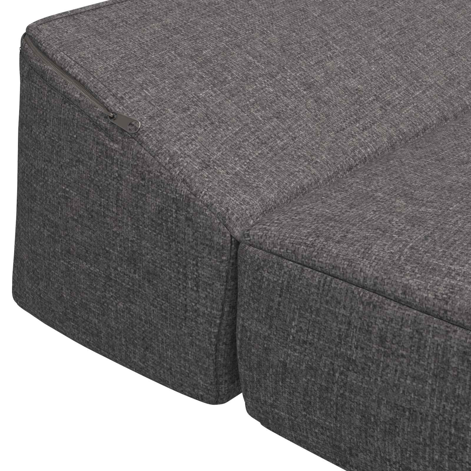 Vouwbare Bankbed Lichtgrijs 200 x 70 x 10 cm Stof – afbeelding 6