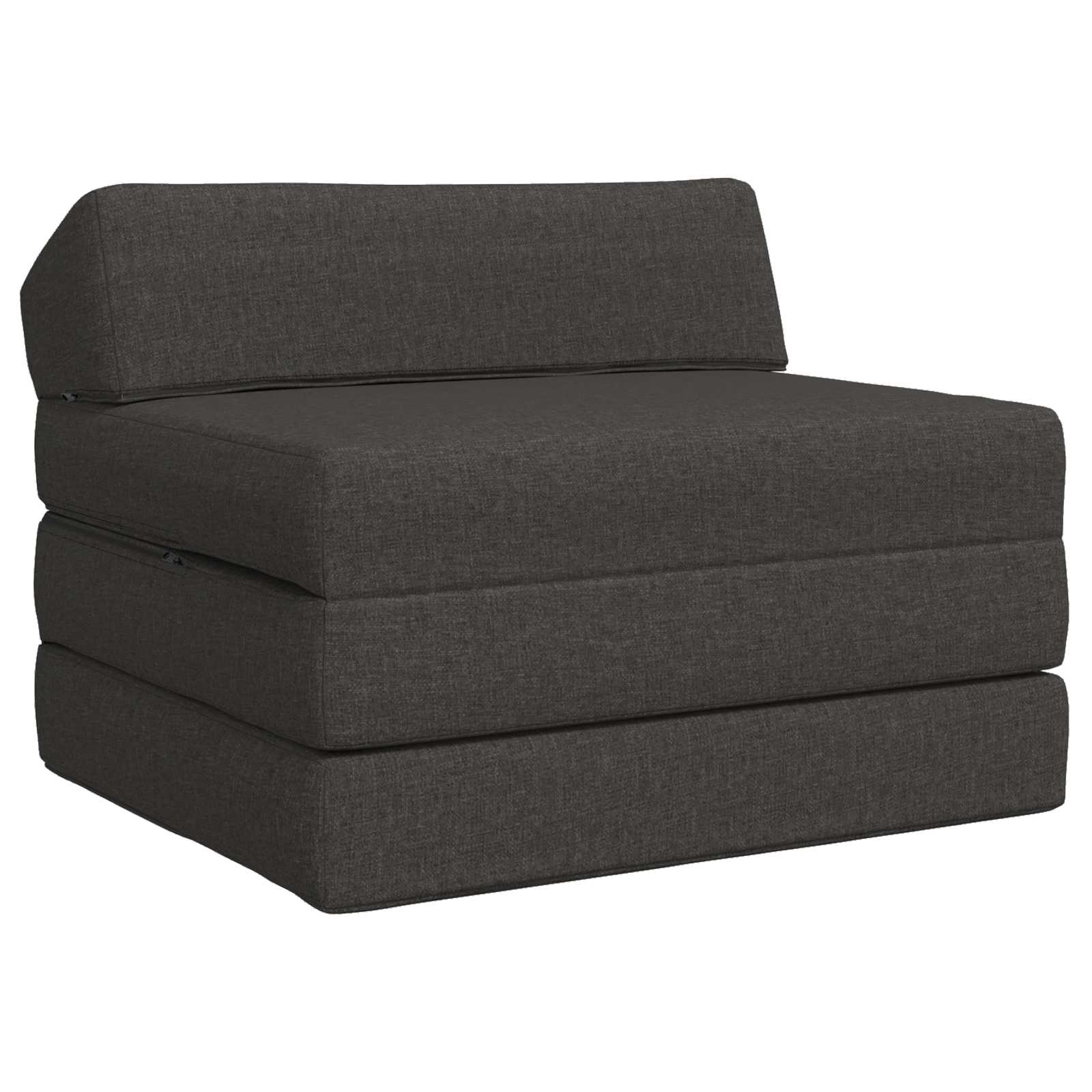 Vouwbare Bankbed Donkergrijs 200 x 70 x 10 cm Stof – afbeelding 1