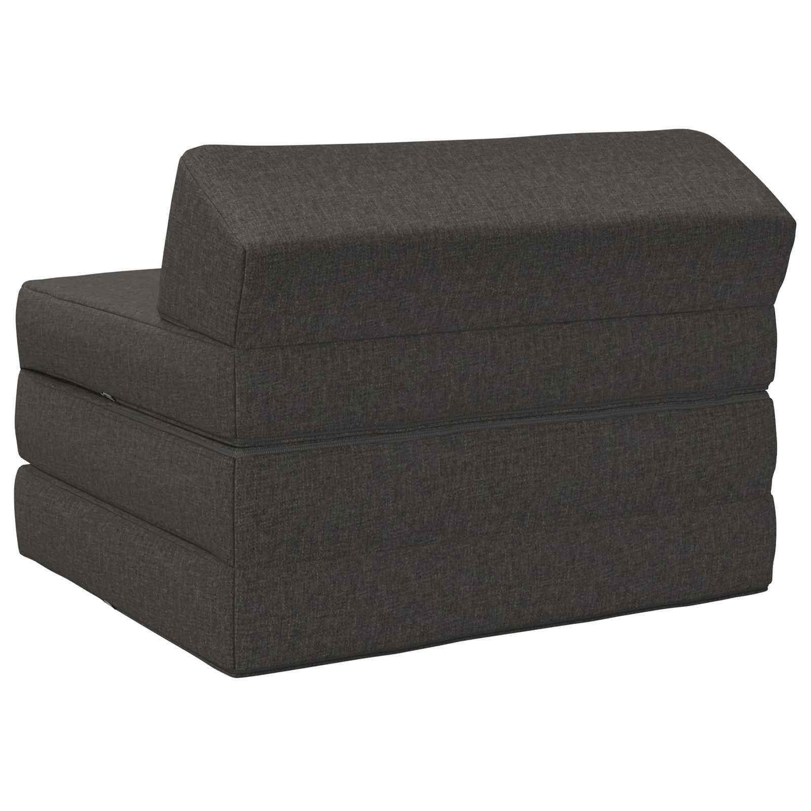 Vouwbare Bankbed Donkergrijs 200 x 70 x 10 cm Stof – afbeelding 4