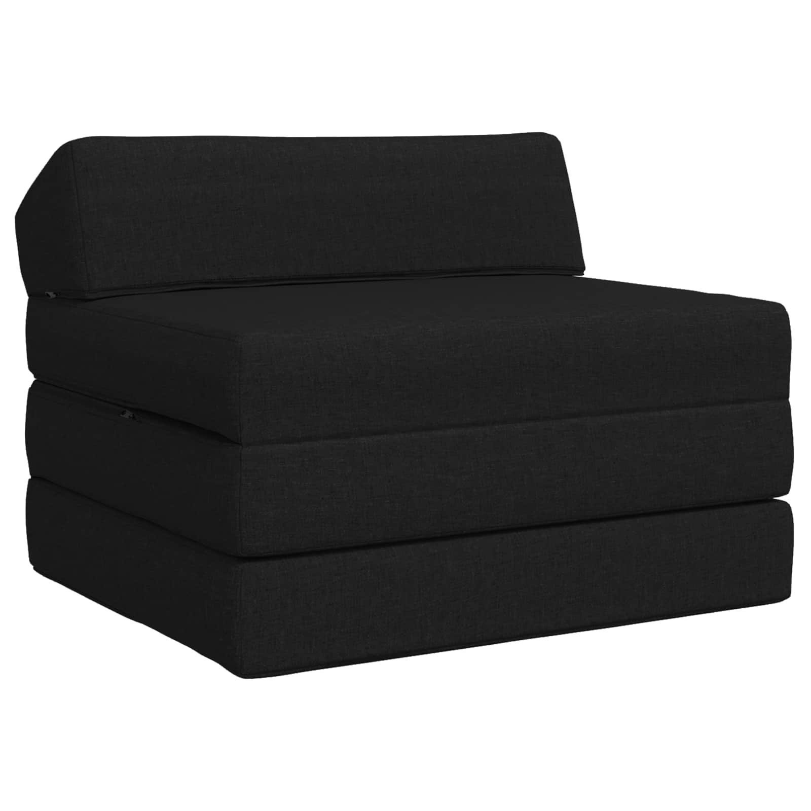 Vouwbare Bankbed Zwart 200 x 70 x 10 cm Stof – afbeelding 1