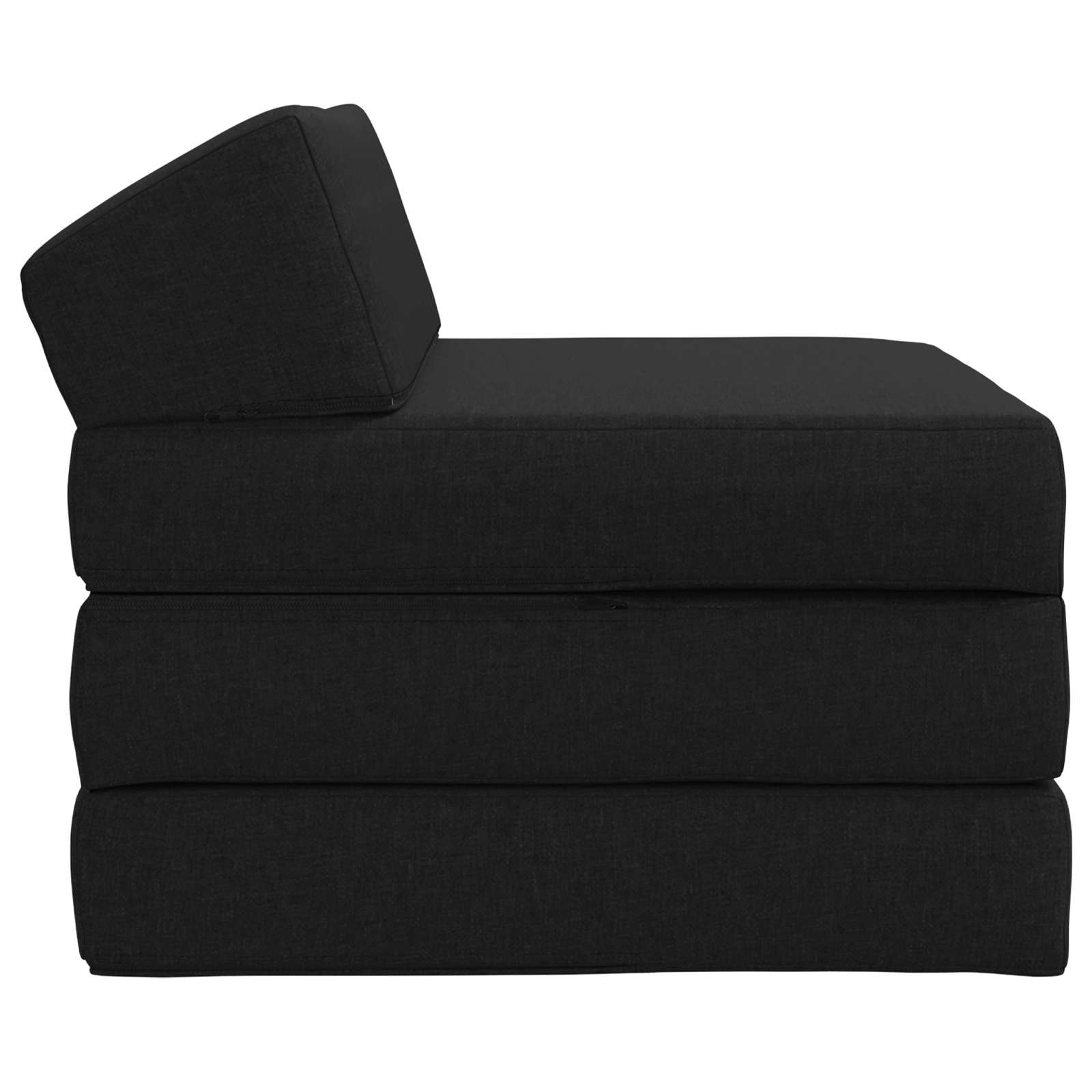 Vouwbare Bankbed Zwart 200 x 70 x 10 cm Stof – afbeelding 3