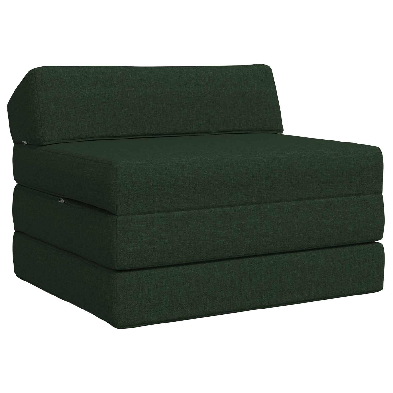 Vouwbare Bankbed Donkergroen 200 x 70 x 10 cm Stof – afbeelding 1