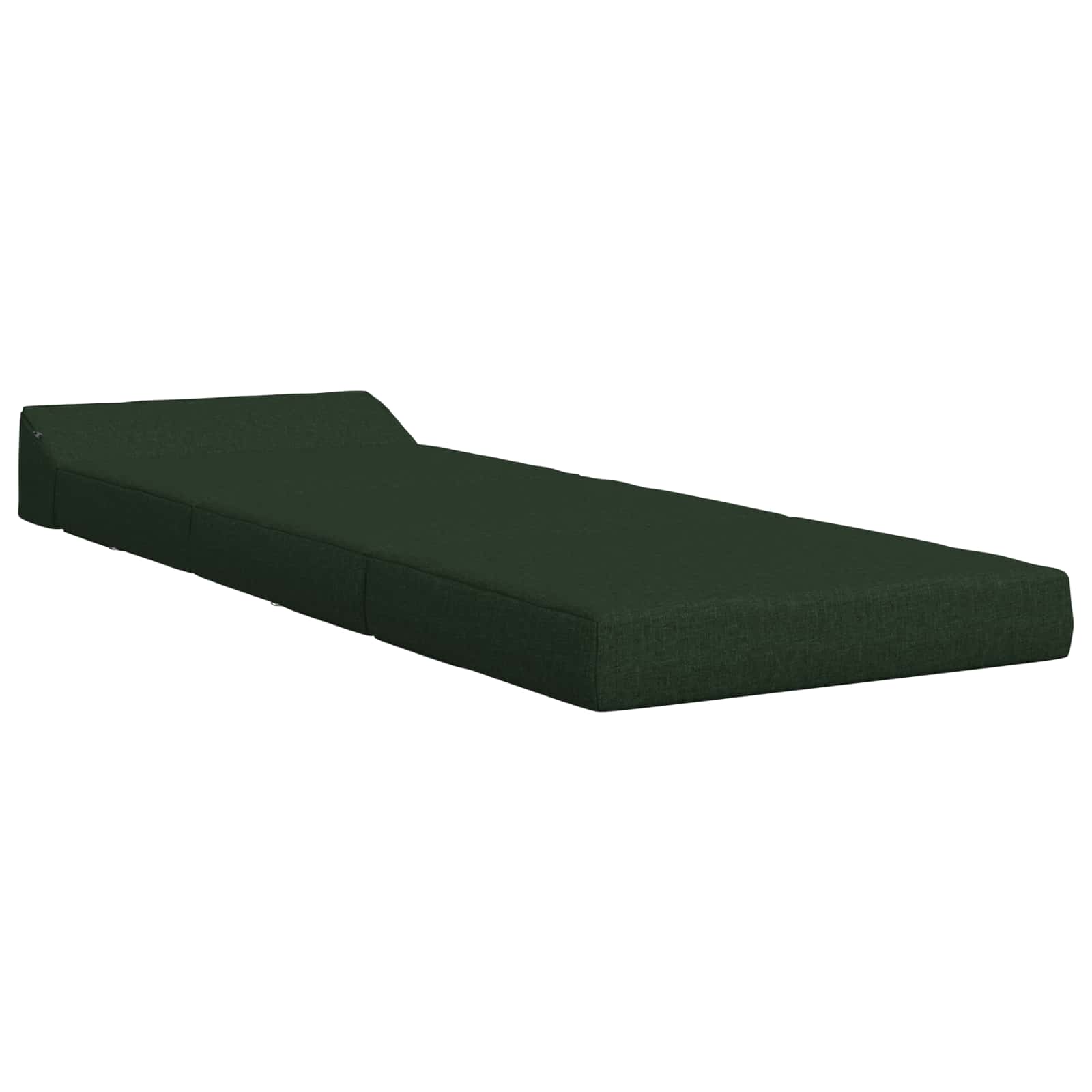 Vouwbare Bankbed Donkergroen 200 x 70 x 10 cm Stof – afbeelding 2