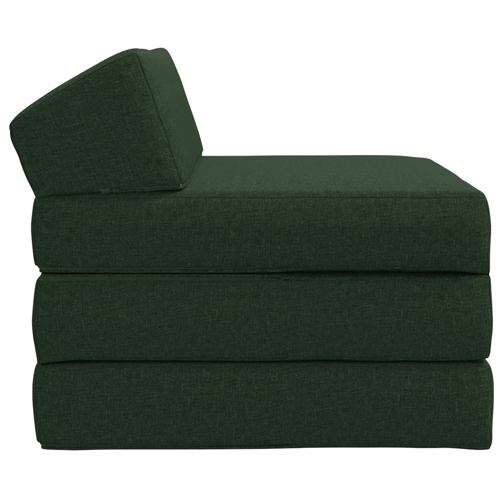 Vouwbare Bankbed Donkergroen 200 x 70 x 10 cm Stof – afbeelding 3