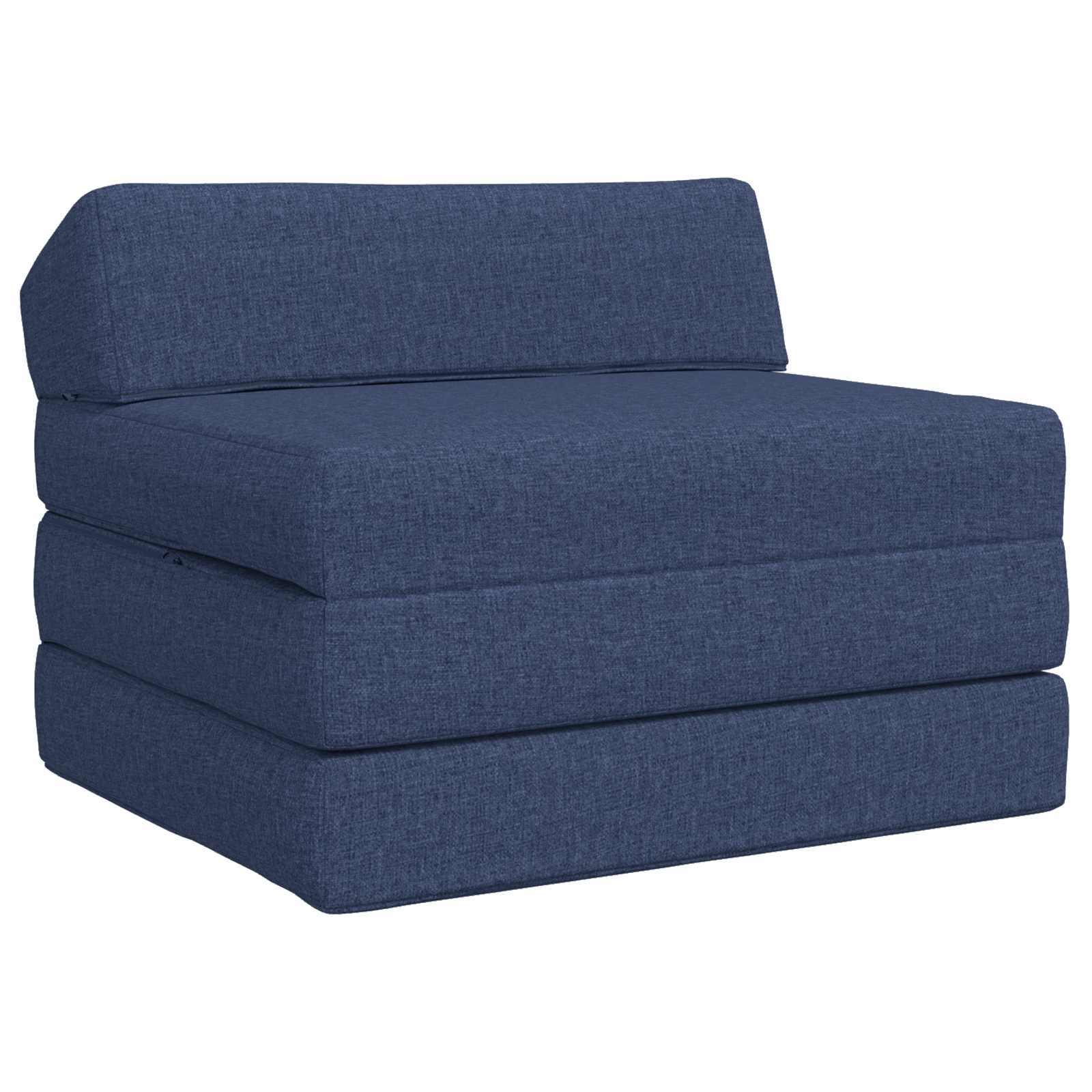 Vouwbare Bankbed Blauw 200 x 70 x 10 cm Stof – afbeelding 1