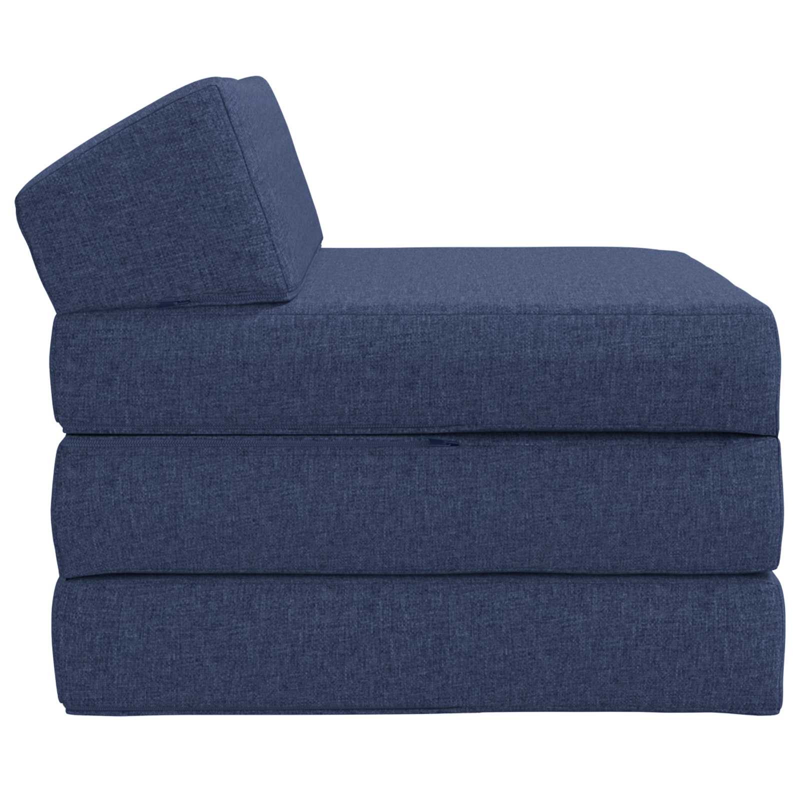 Vouwbare Bankbed Blauw 200 x 70 x 10 cm Stof – afbeelding 3
