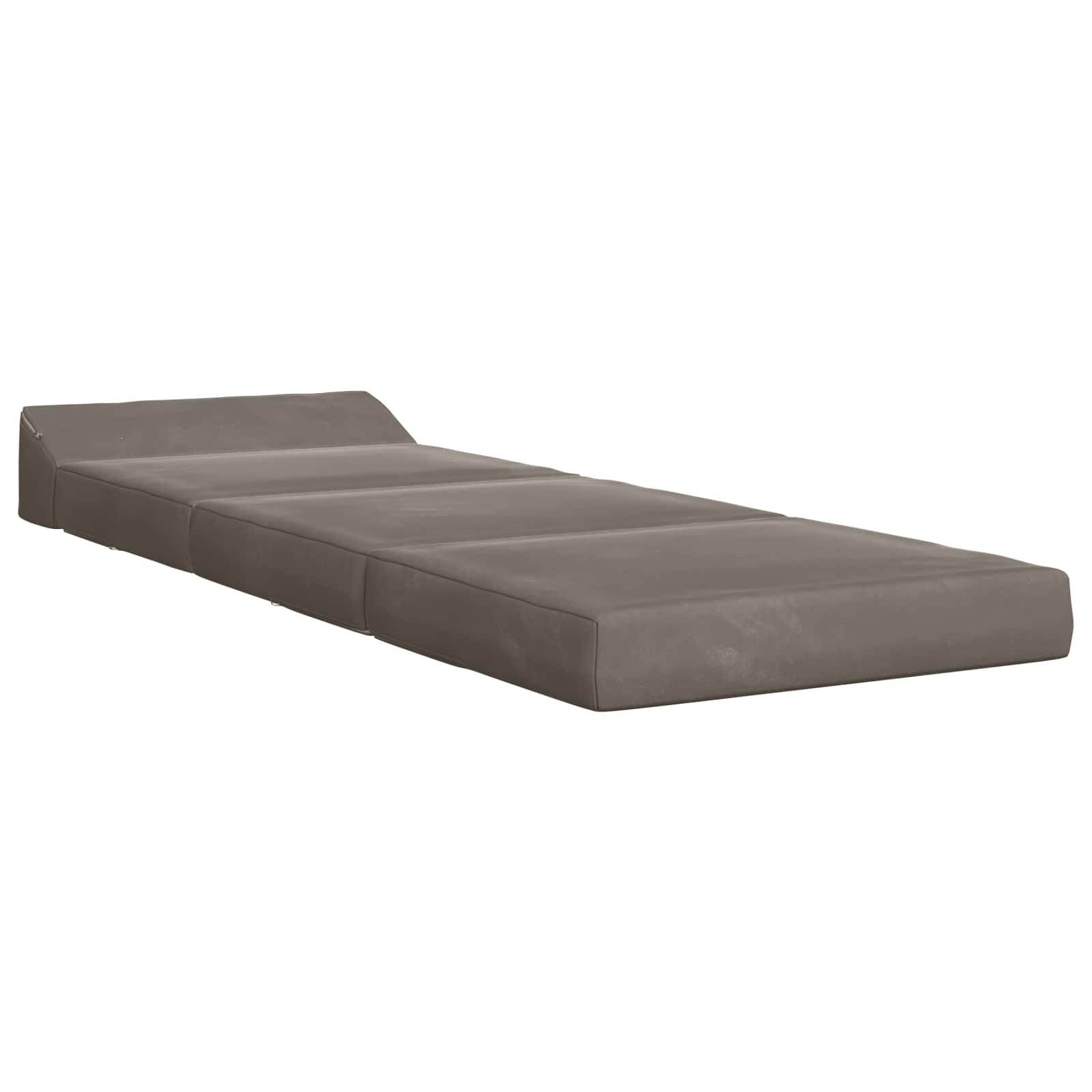 Vouwbare Bankbed Lichtgrijs 200 x 70 x 10 cm Fluweel – afbeelding 2